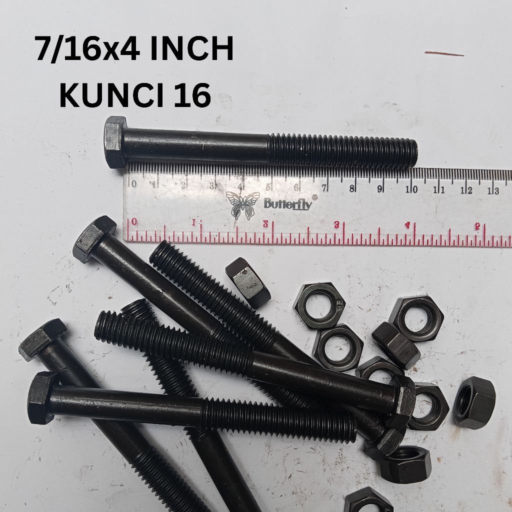 BAUT MUR HITAM NC 7/16" KUNCI 16