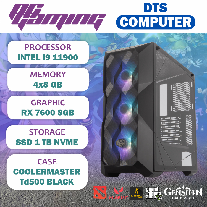 Pc Gaming High End | i9 11900 | RX 7600 8GB | SSD 1TB NVME | RAM 32GB DDR4