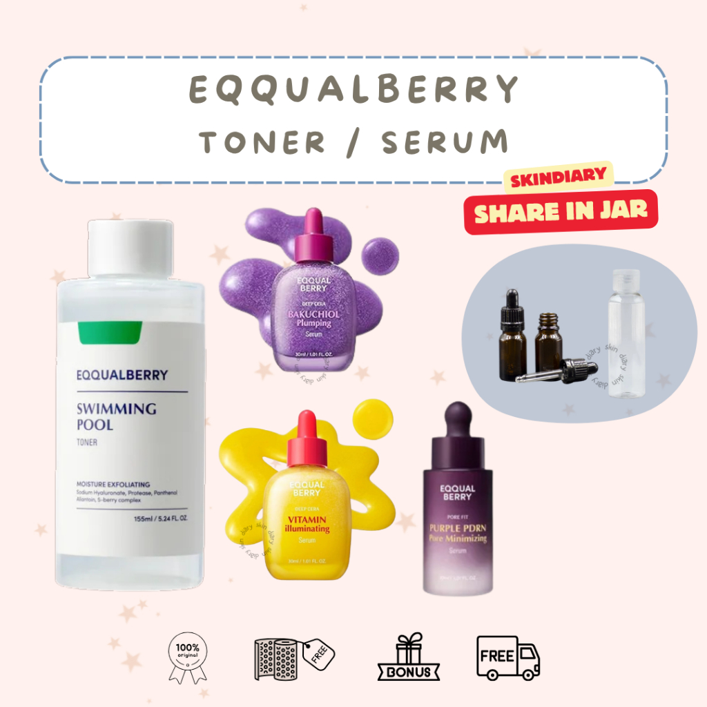 Share in Jar EQQUALBERRY Swimming Pool Toner | Eqqualberry Bakuchiol Serum | Eqqualberry PDRN