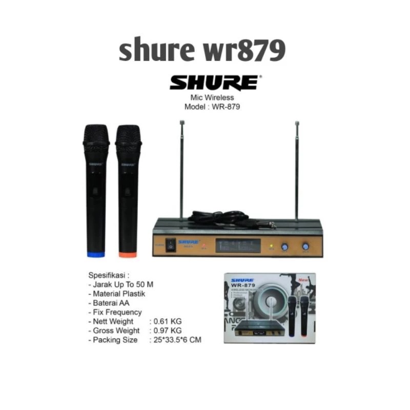 mic wireless shure wr879/wr879