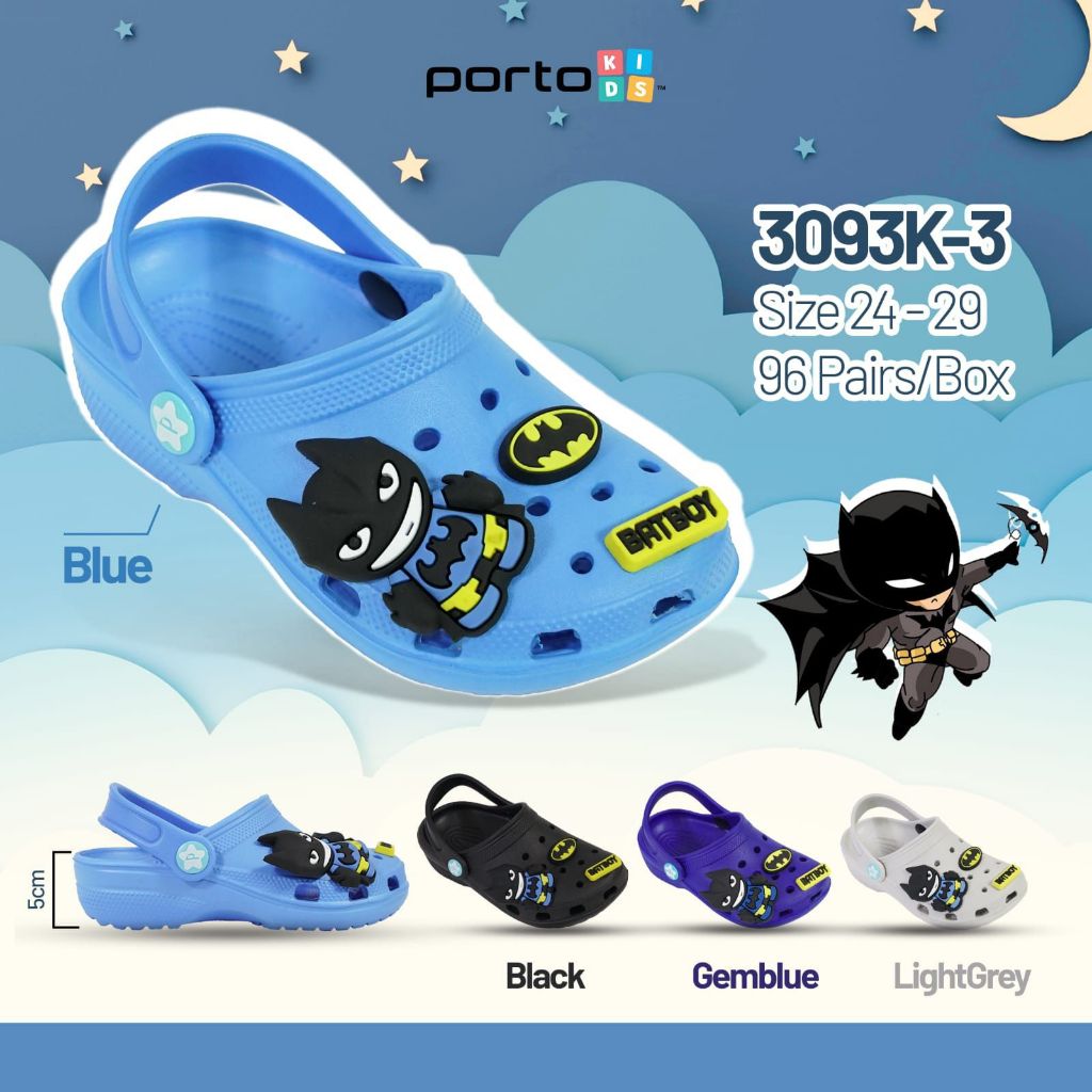 RN Sandal Baim Anak Laki laki PORTO 3093K-3 Kecil 24-29 Karakter Batman
