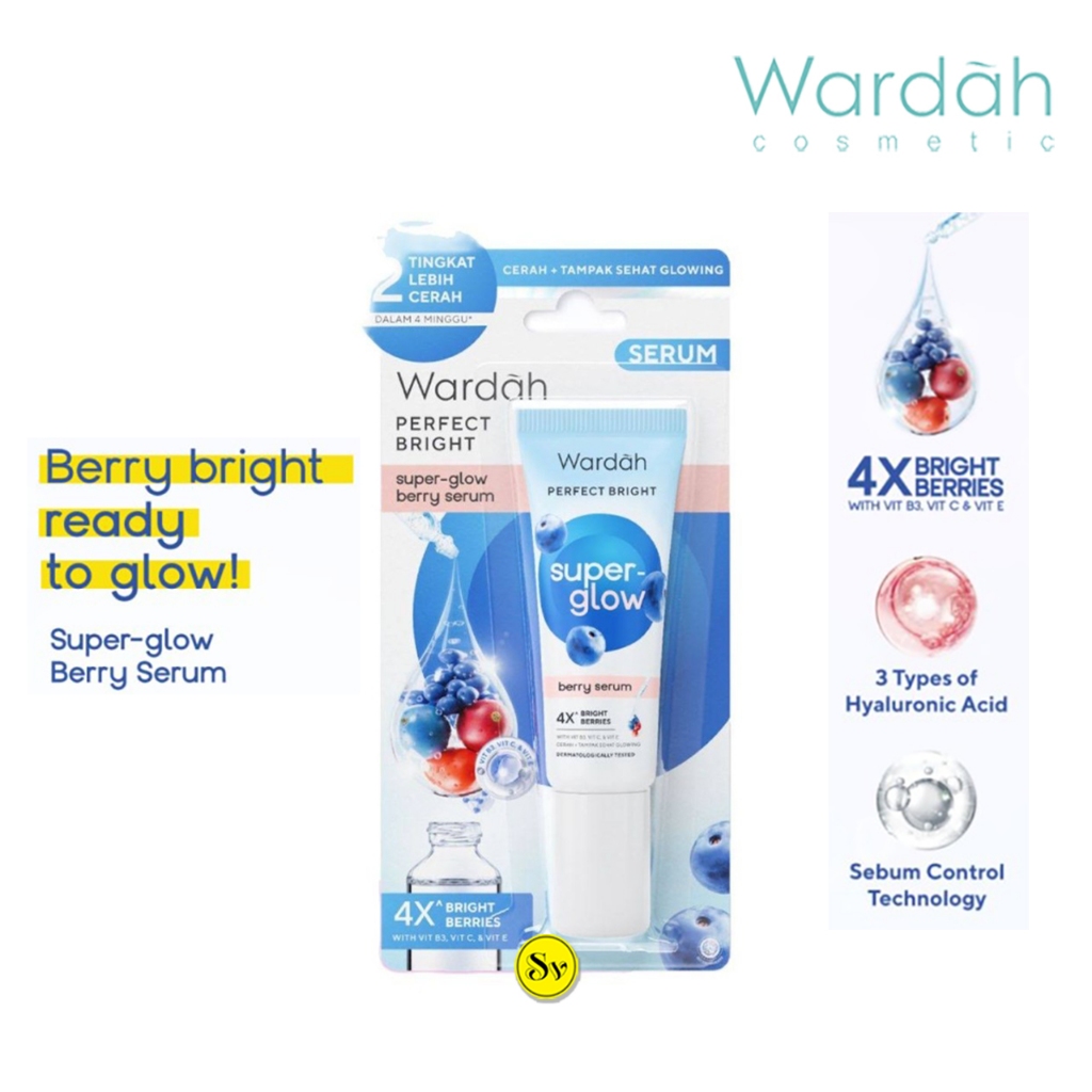 Wardah Perfect Bright Super-Glow Berry Serum 8ml - Serum Wajah Cerah Glowing