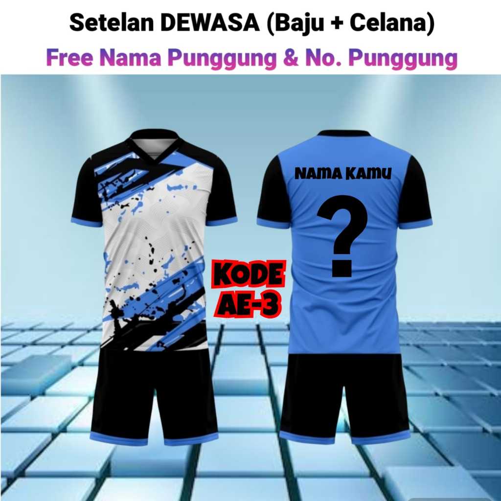 (JKT) Jersey Olahraga Dewasa XXL | Jersey Futsal XXL | Baju Bola XXL | Setelan Sepakbola Badminton