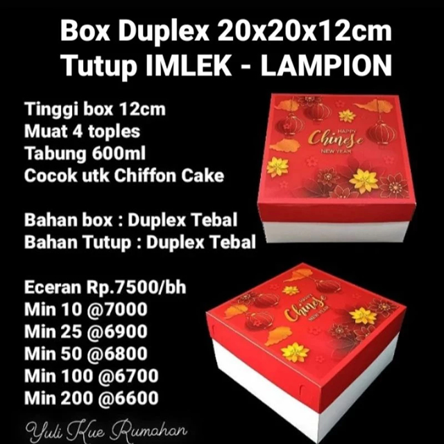 Box Duplex 20x20x12cm Tutup Motif IMLEK
