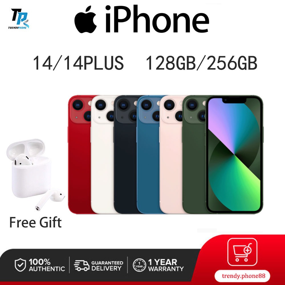 APPLE IPHONE 14 14PLUS SECOND 128GB 256GB HP 14 14PLUS BEKAS ORIGINAL 100% MULUS 14  NORMAL FULLSET