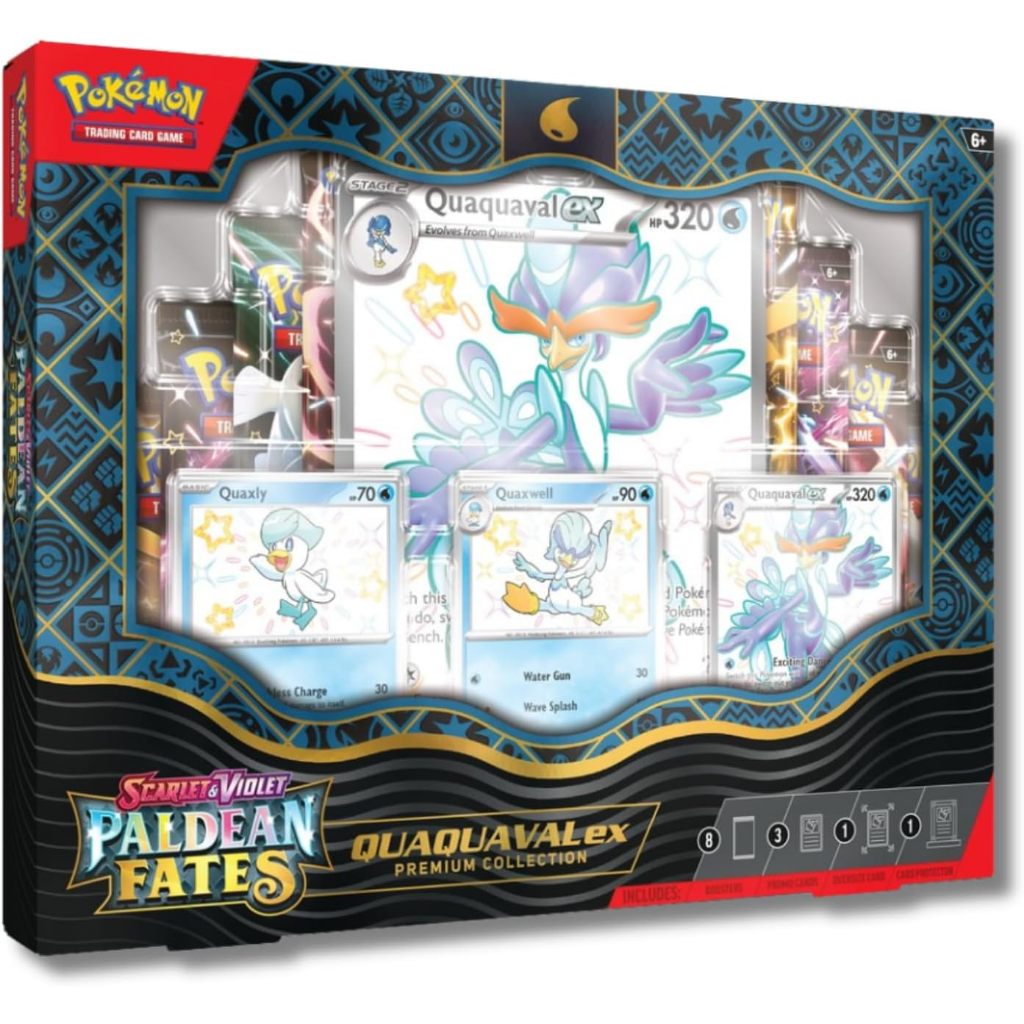 POKEMON TCG: Scarlet and Violet: PALDEAN Fates: POKEMON EX Premium Collection - Shiny Quaxly