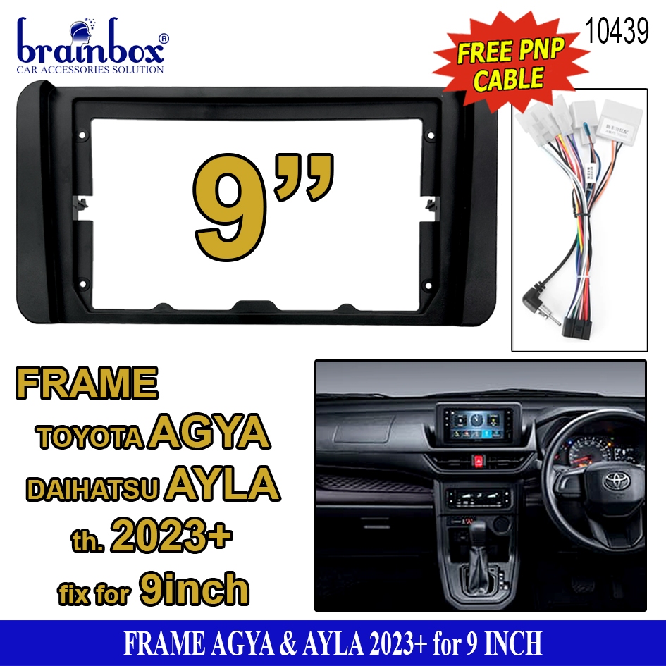 Frame Head Unit Android Toyota Agya & Daihatsu Ayla 2023+ 9 Inch Bingkai Panel TV Mobil