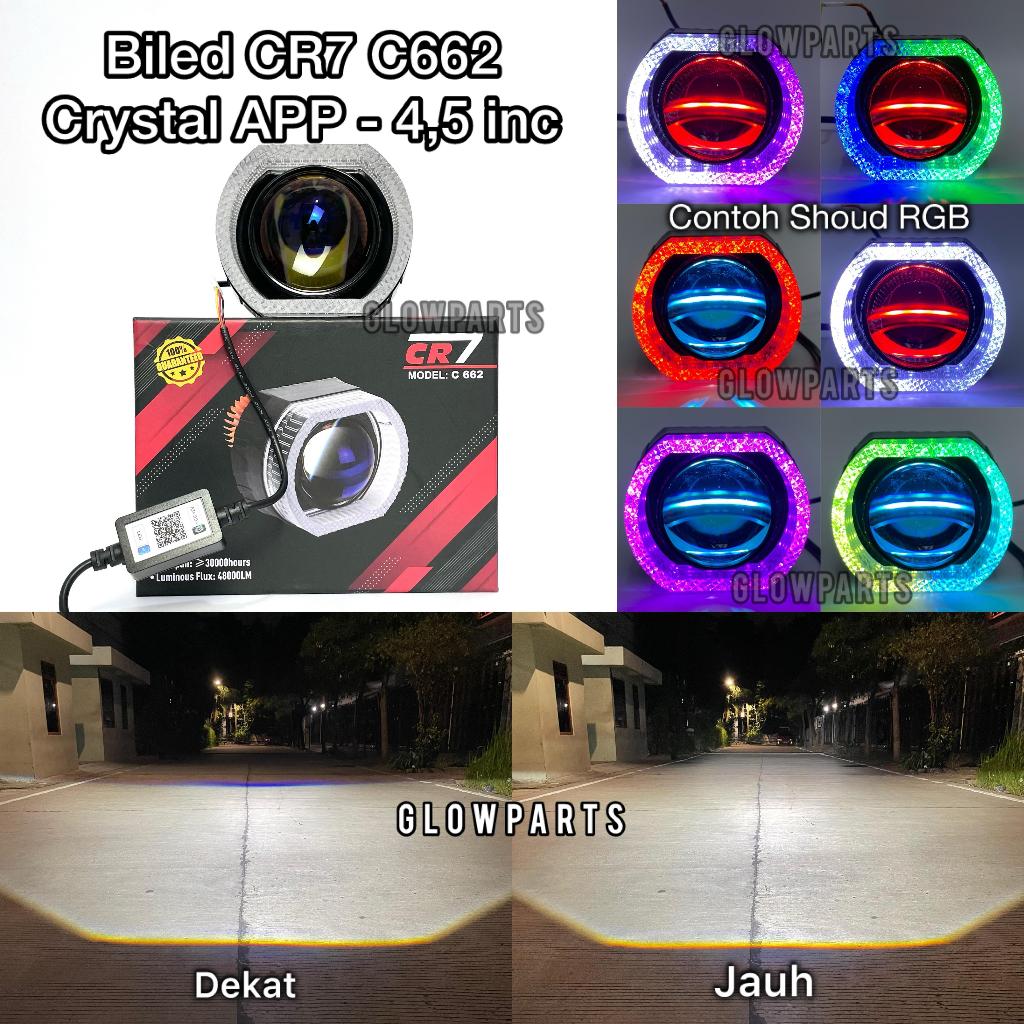 CR7 C662 Shroud RGB APP - Projie Biled Crystal 4.5inc Blue Lens