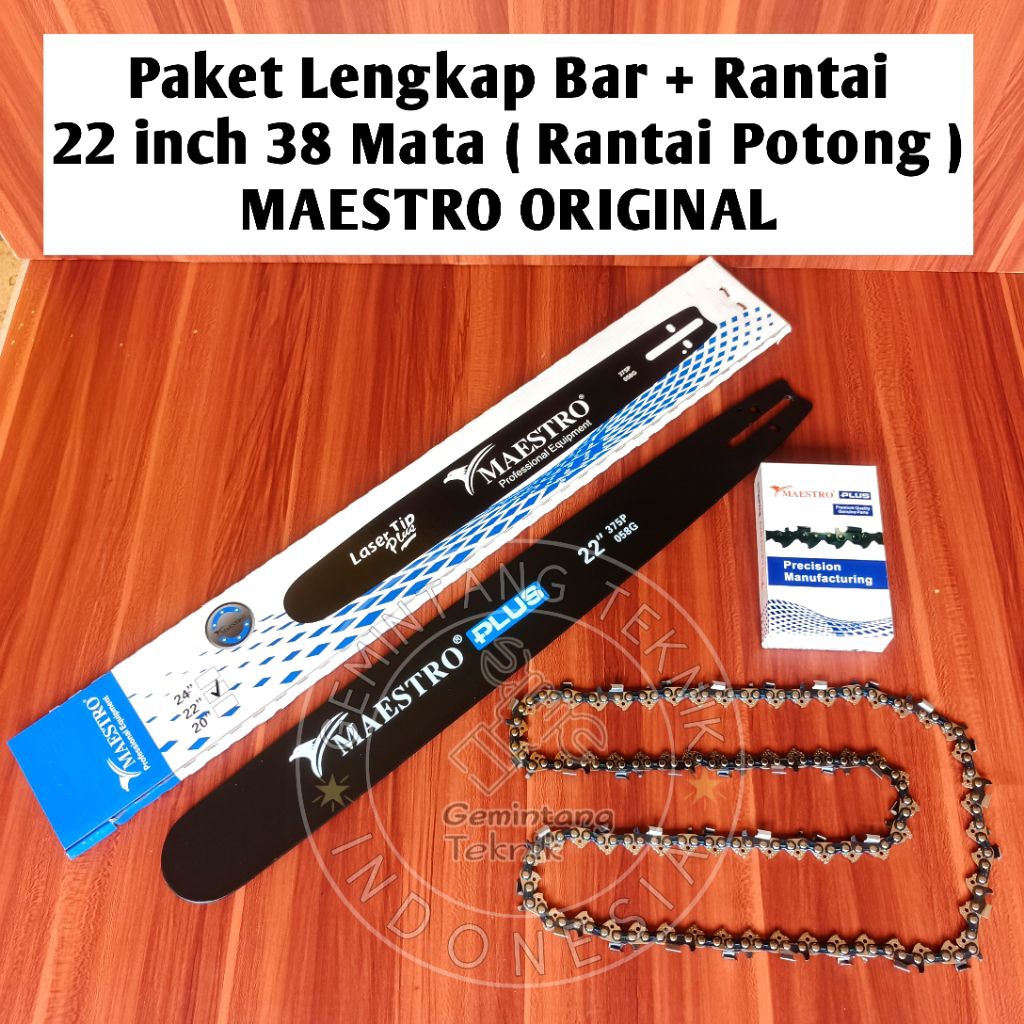 Bar + Rantai Chainsaw MAESTRO 22 INCH 38 Mata / Bar Dan Rantai Senso MAESTRO 22 Inch 38 Mata