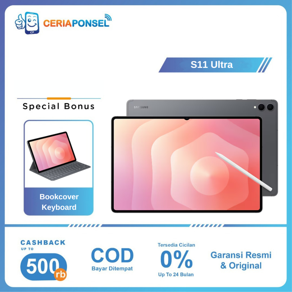 Samsung Galaxy Tab S11 Ultra 5G 12/256GB Dimensity 9400+ 13MP 11600mAh 45W | Garansi Resmi SEIN 1 Ta