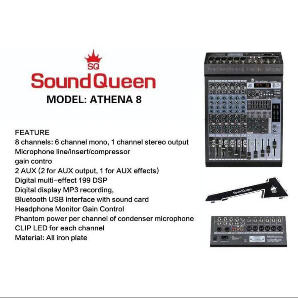 Mixer Audio 8 Channel Soundqueen Athena 8
