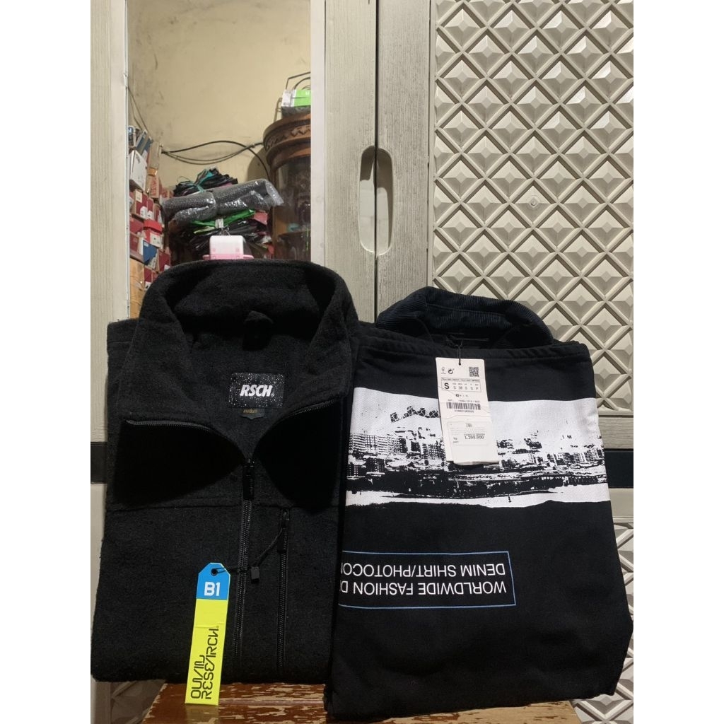 ORIGINAL OUTERWEAR WOOL ZARA JACKET ZIPPER RSCH DENIM JEANS PRINTED