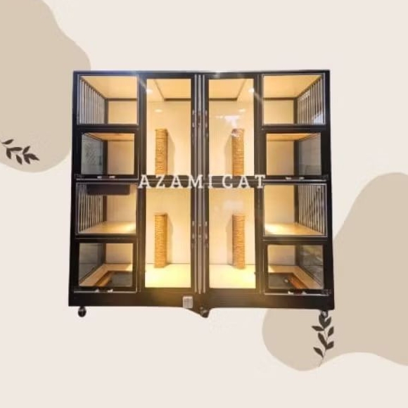 Kandang Kucing Aluminium 4 Pintu