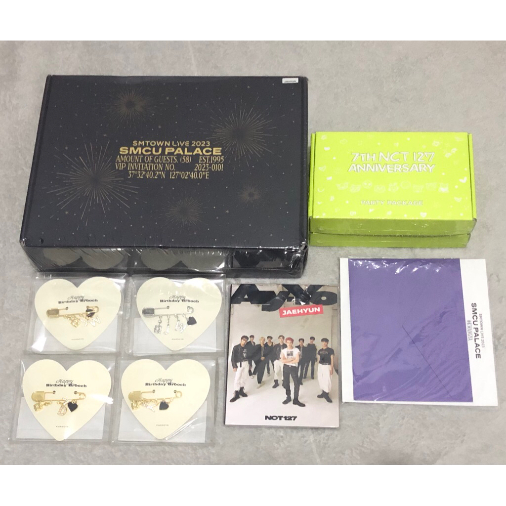sale merch nct jaehyun mark doyoung jungwoo brooch party package 7th anniversary smcu welcome kit 20