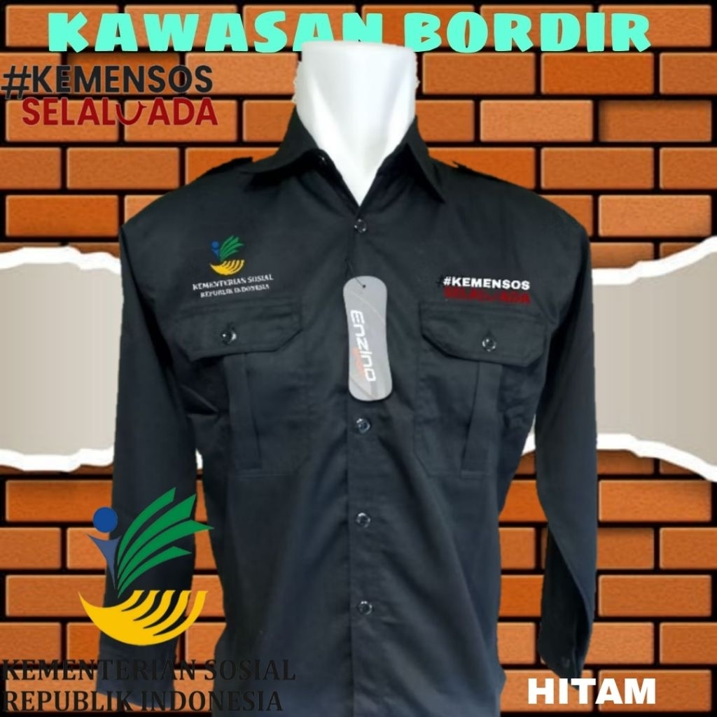 Terbaru hitam kemensos kemeja kemensos seragam Kemensos selalu ada baju kemensos pdh kemensos full b