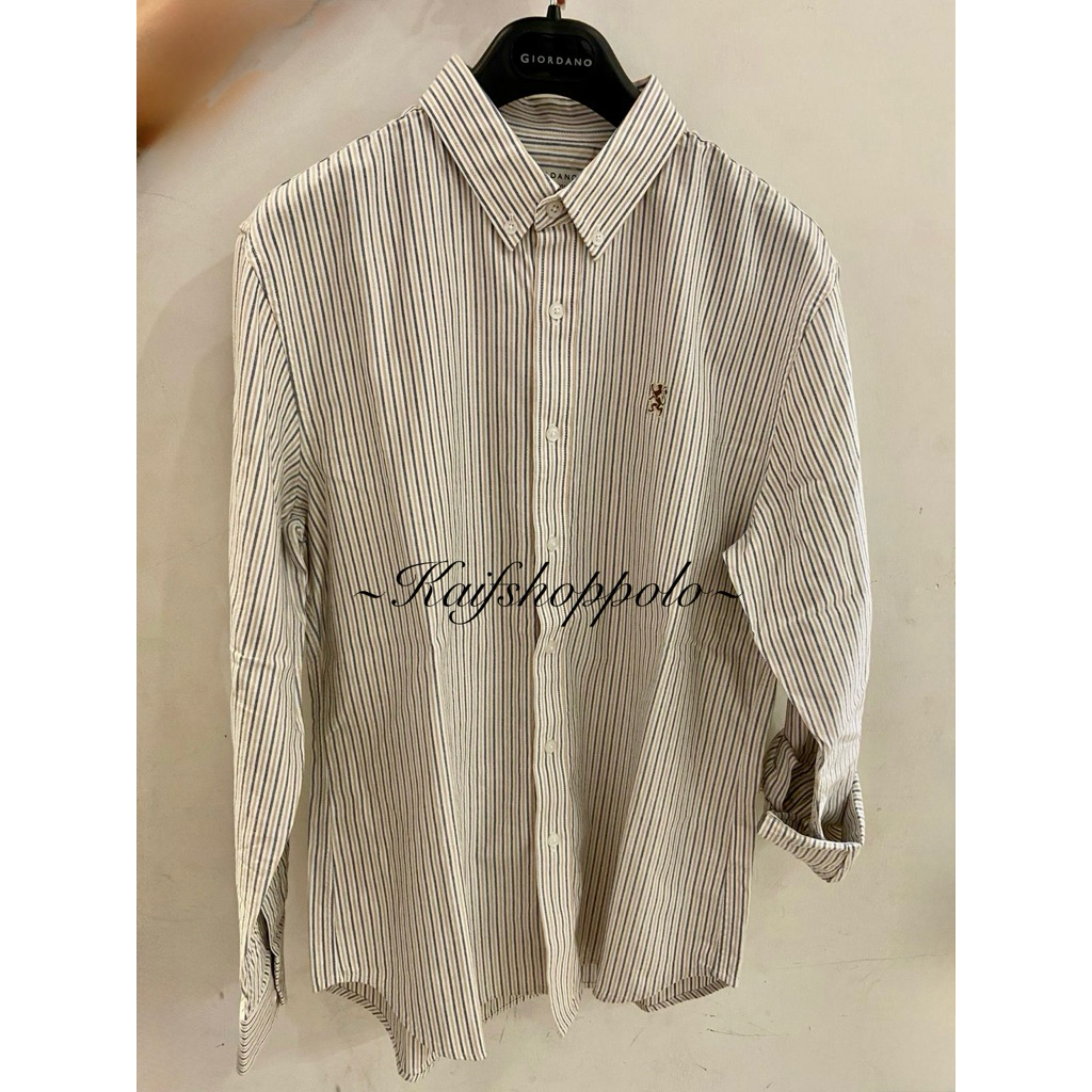 GIORDANO KEMEJA LENGAN PANJANG PRIA(ORIGINAL)XS,S,M,L,XL,XXL