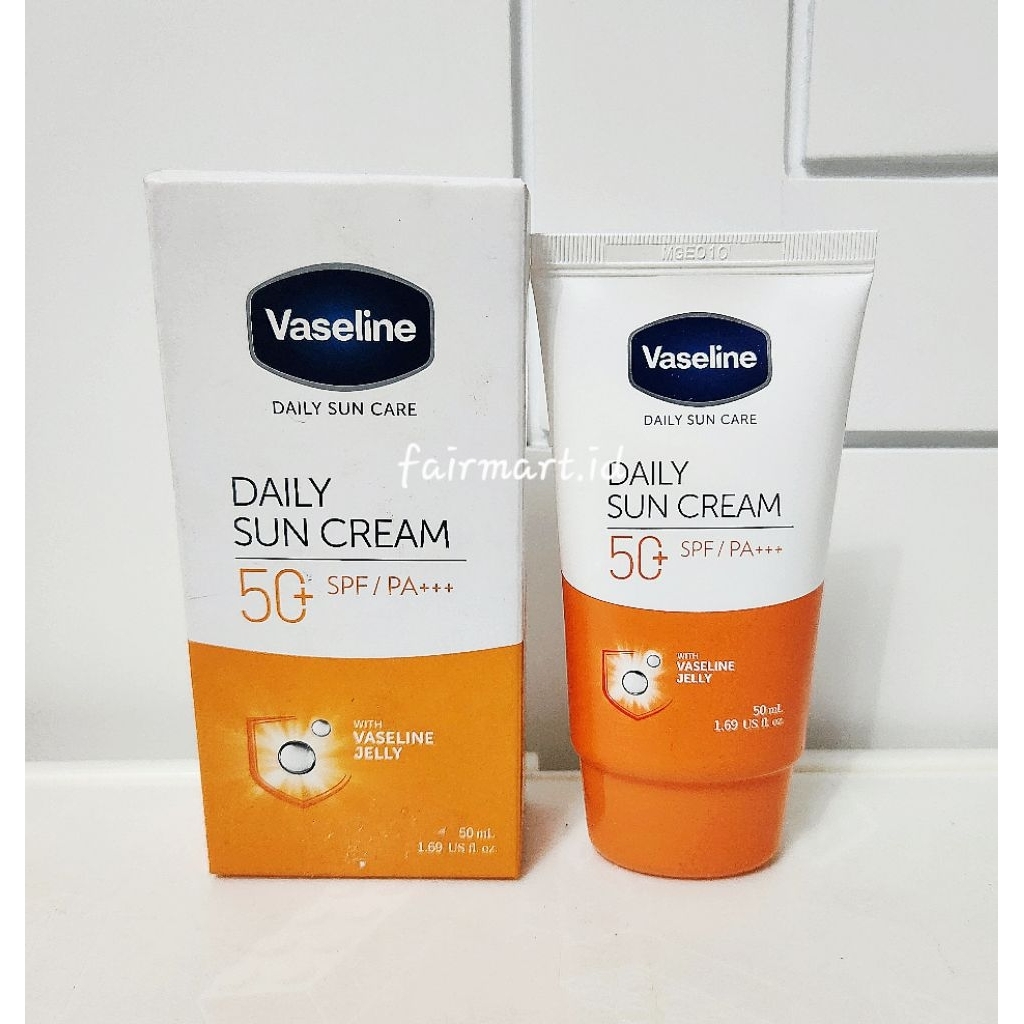 VASELINE Daily Sun Cream SPF50 PA+++ 50ML With Vaseline Jelly Sunscreen Sunblock Wajah
