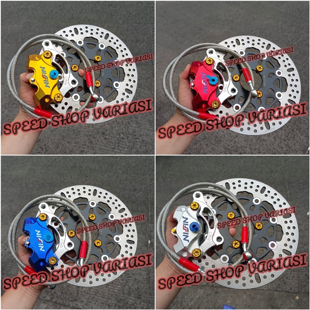 Paket Piringan + Kaliper+Breket Mio 220mm yamaha Mio J/M3/Soul Gt dll khusus disc lubang baut 3