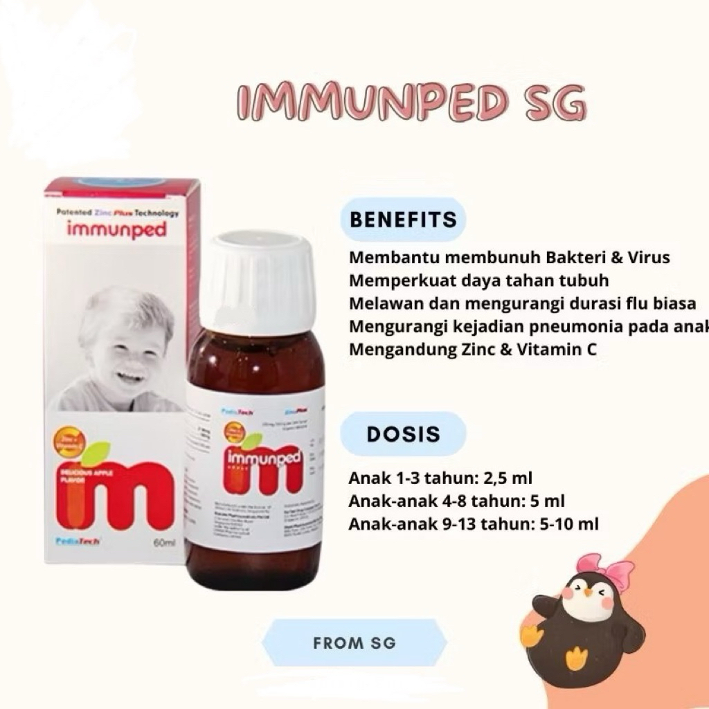 Immunped imunped Singapore kids syrup 60ml multivitamin anak Sirup
