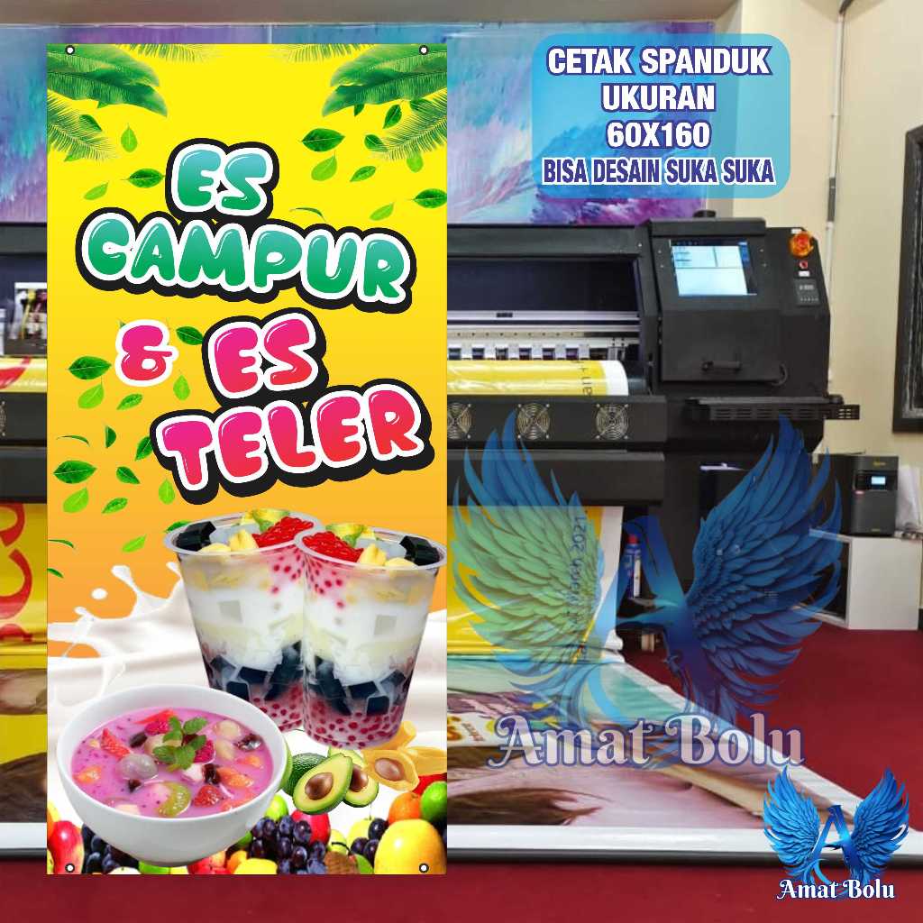 Cetak Spanduk Cetak Banner ES CAMPUR & ES TELER Costom Desain