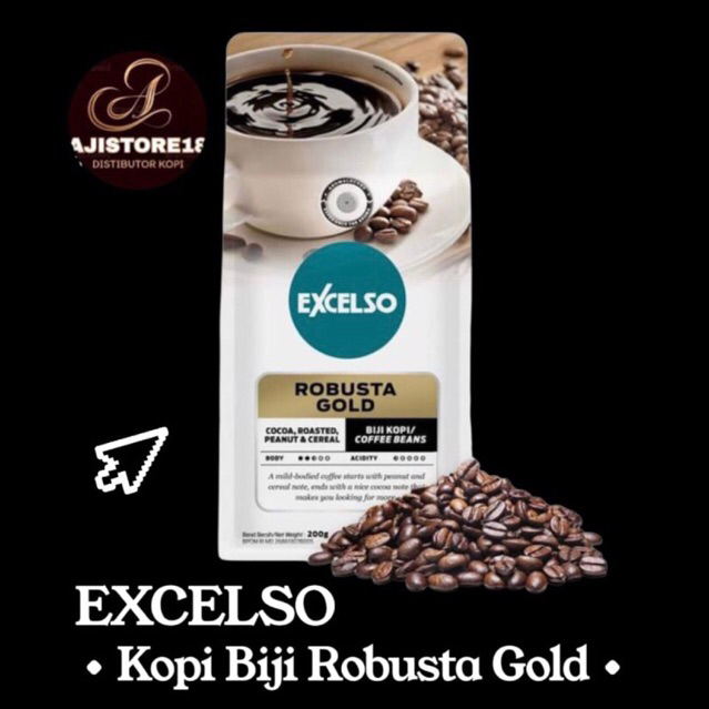 Kopi Biji Excelso Robusta Gold 200g