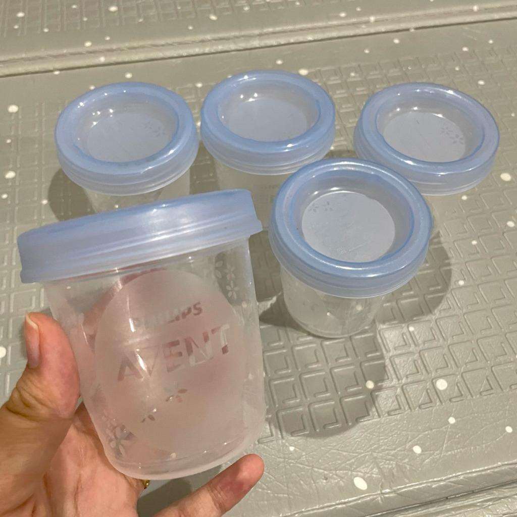 PRELOVED TakeAll 5pcs Philips Avent Kontainer Susu ASI | Container Tempat Menyimpan Penyimpanan Micr
