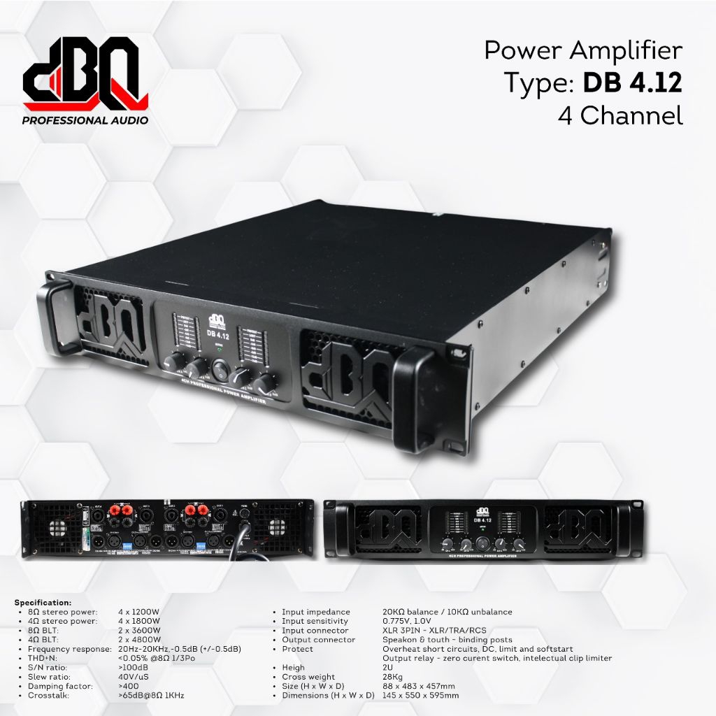 POWER AMPLI 4.12 DBQ / POWER 4 CHANEL / POWER SOUND SISTEM