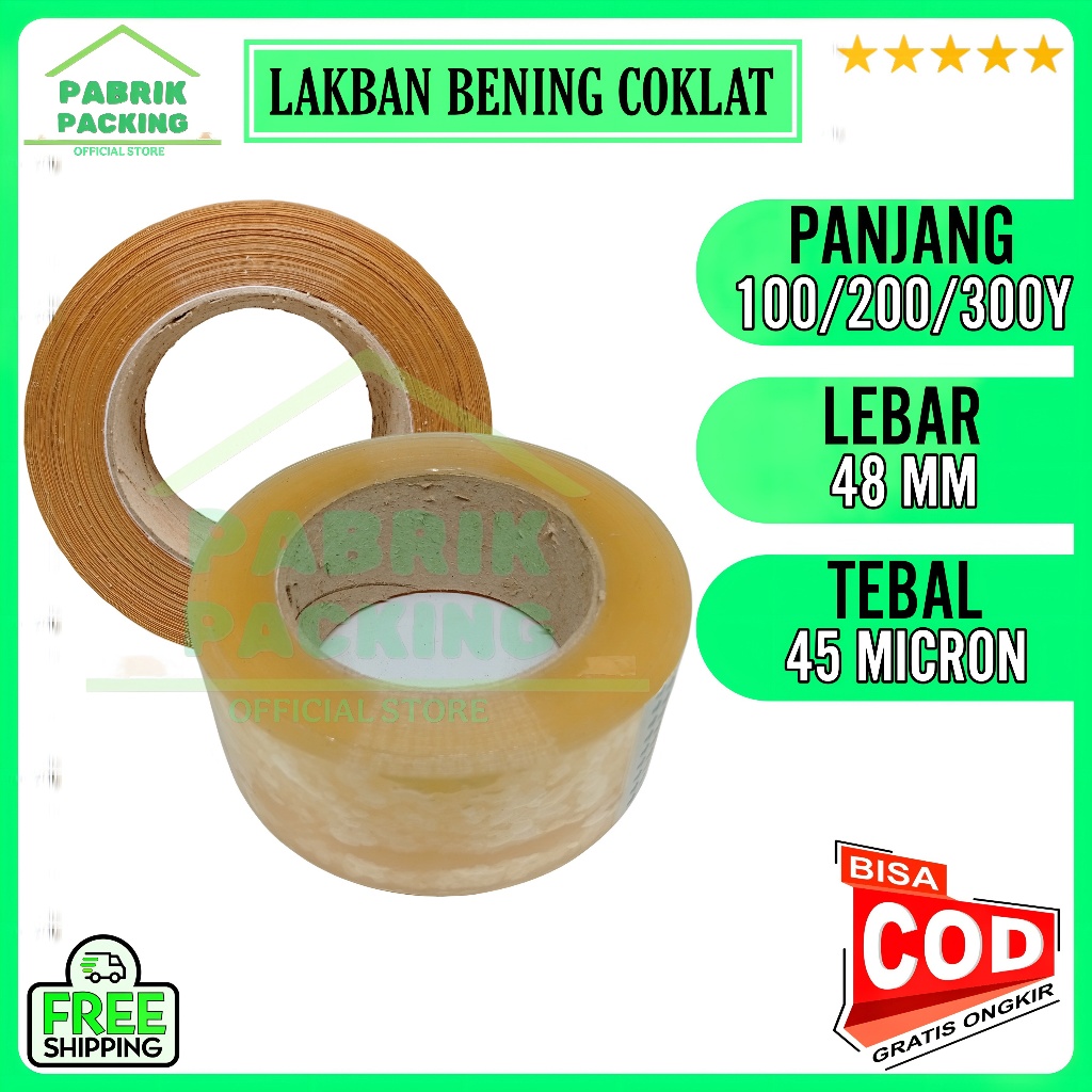Lakban Bening 48mm x 100yard 200yard 300yard Economis - Isolasi 2inch