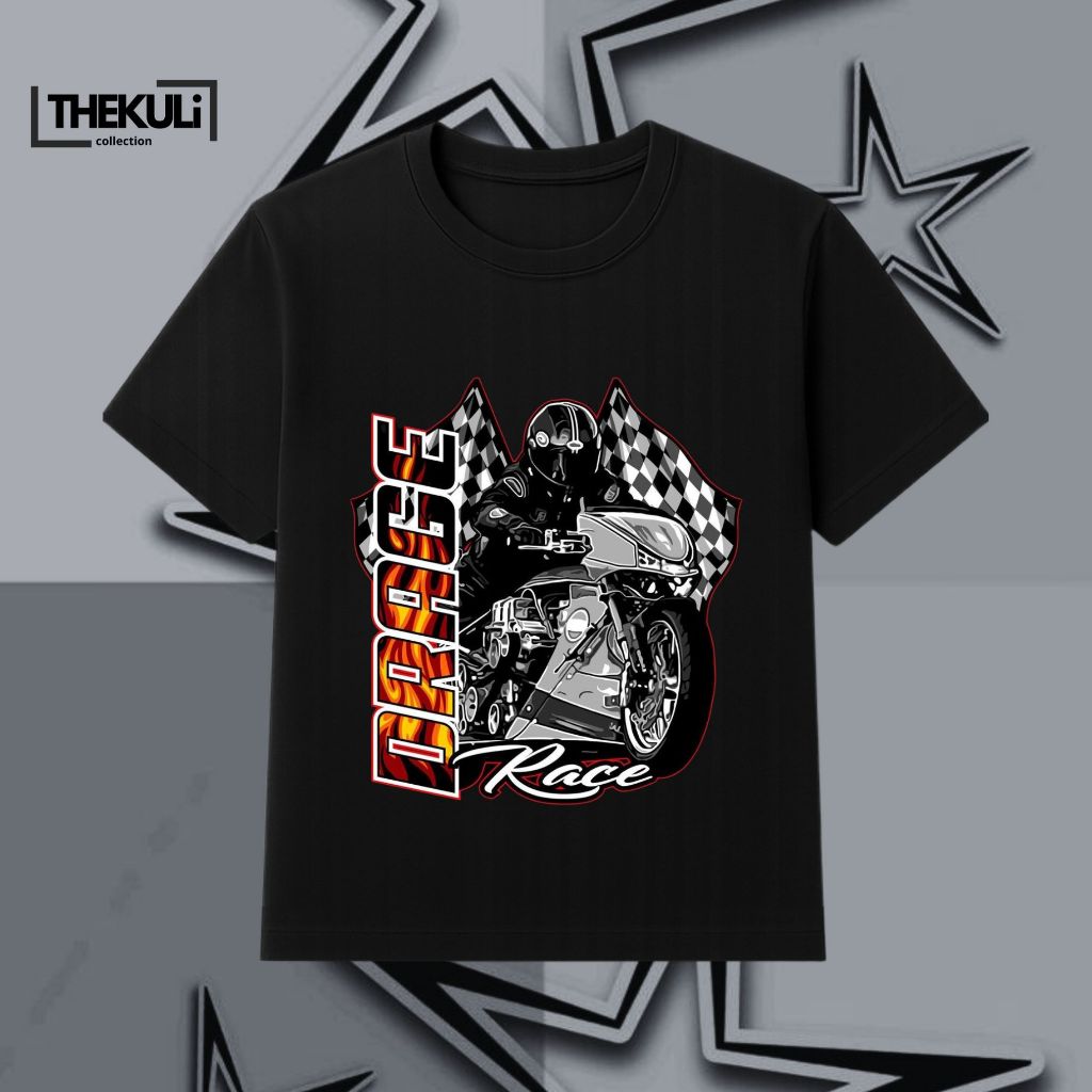 kaos anak Custom Nama Combed 30s GambaR MOTOR DRAG | 2 sampai 13tahun