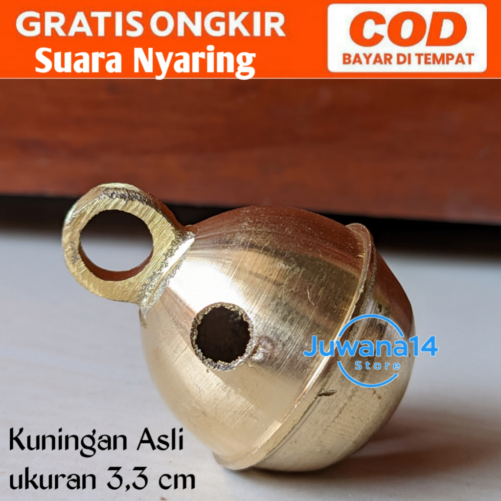 Krincingan Kuningan Krincing Lonceng Jaranan Kuningan Krincingan Jaranan Satuan Murah Diameter 3.3cm