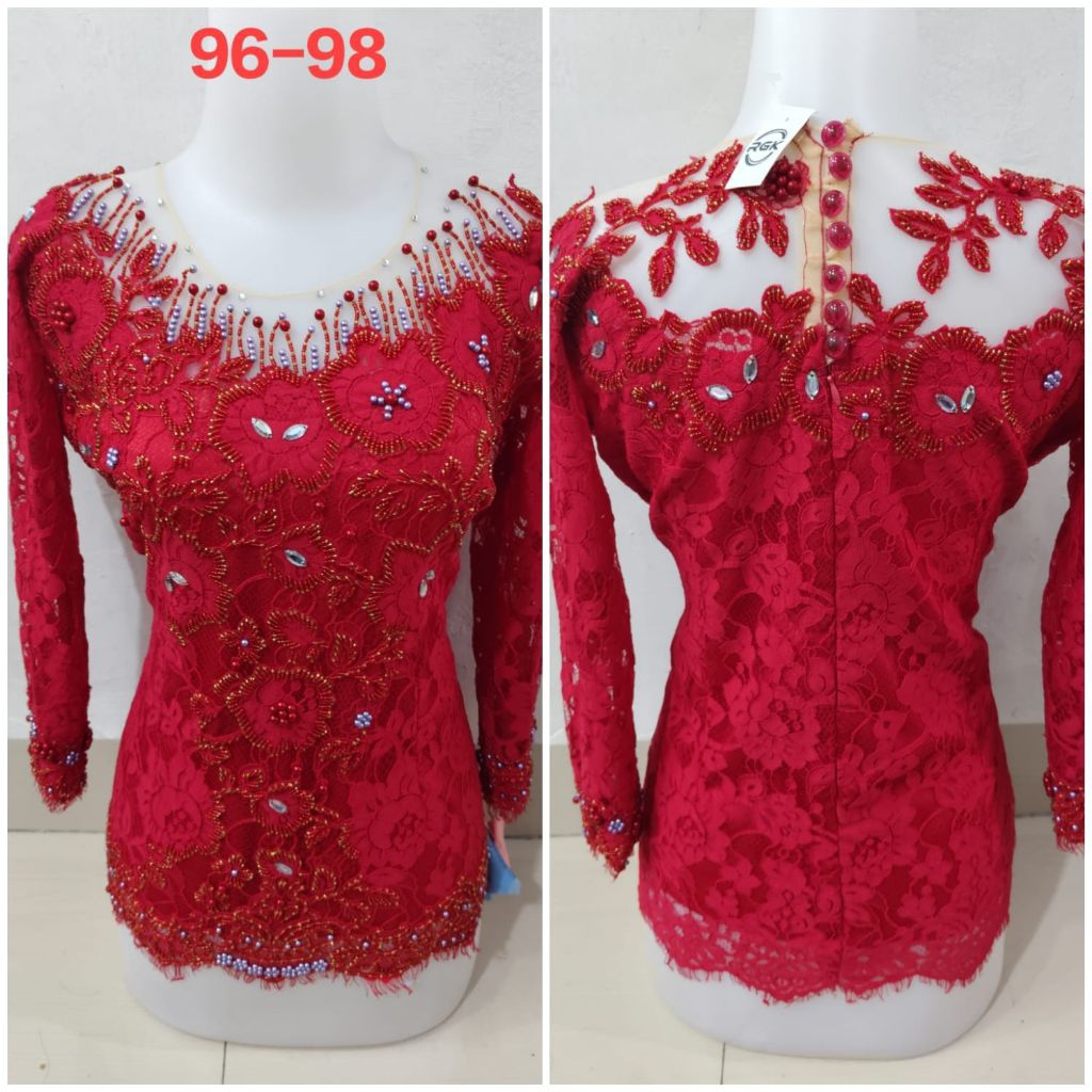 kebaya semi prancis siap pakai payet puring