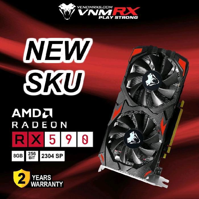 VGA Graphic CARD VenomRx AMD Radeon RX590 8GB DDR5 2FAN |  AMD RX 590 8G 256 bit 2048/2304 GRS RESMI