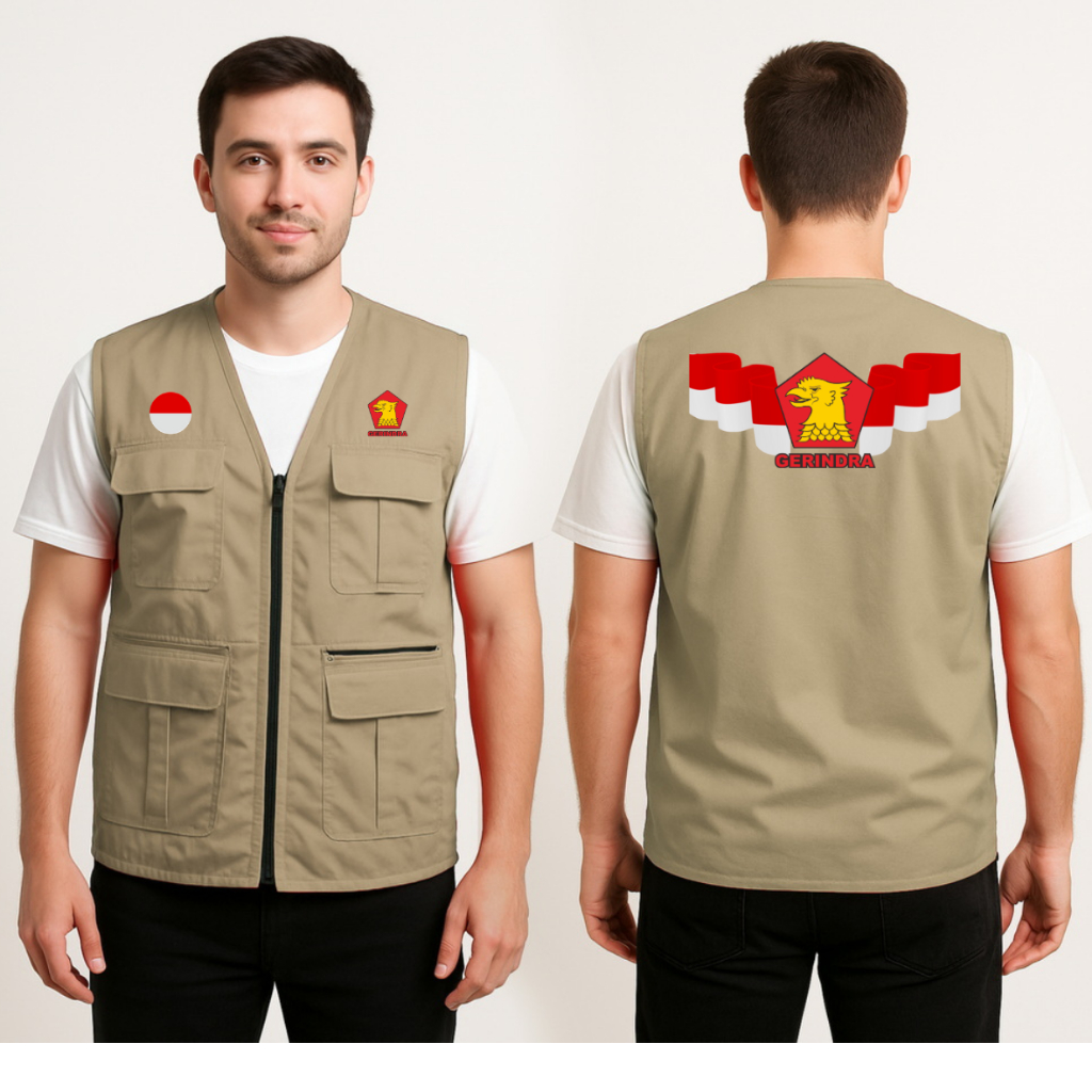 Ori  ROmpi Terbaru Log0 Gerinda/ rompi gojek terbaru / rompi driver ojek / rompi motor pria / rompi 