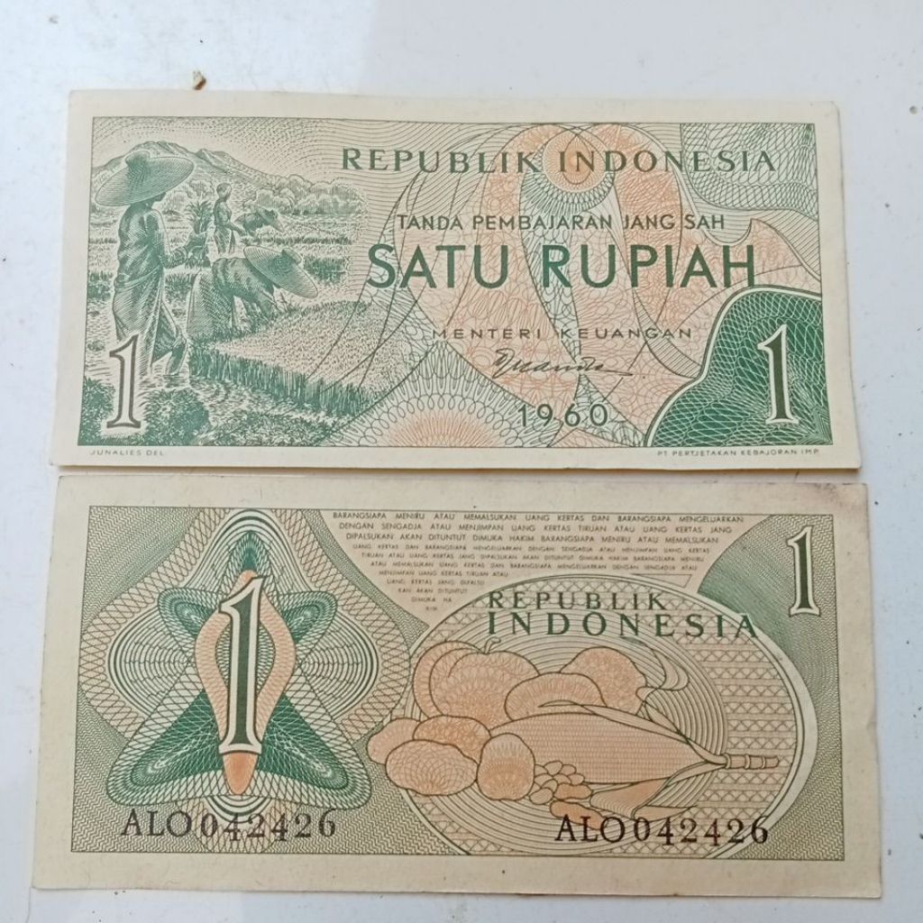 uang kuno 1rupiah tahun 1960