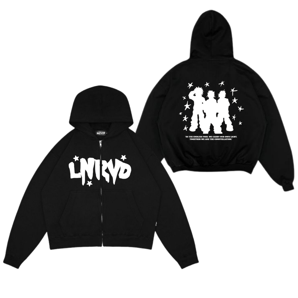 Jaket Oversize Hoodie Boxy Zipper LunarVoid Unisex Jaket Hoodie Boxy Pria Wanita Fleece Premium Nyam