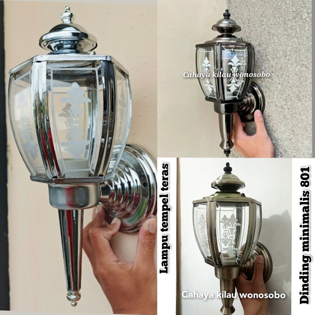 Lampu dinding teras lampu tiang depan rumah outdoor minimalis Lampu dinding modern 801 Gold