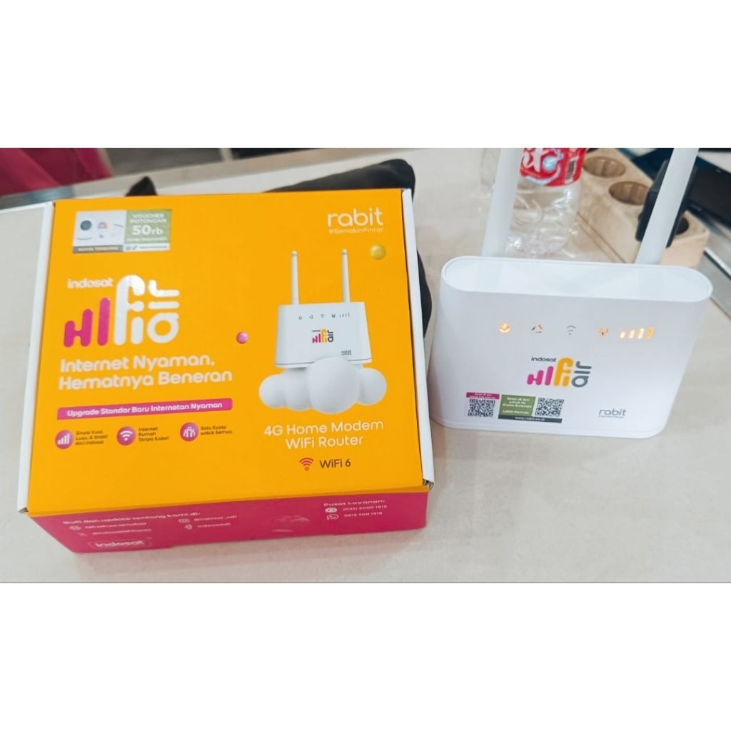 MODEM WIFI RABIT ROUTER 4G LTE INDOSAT HIFI AIR- ROUTER SAMPAI 32 PENGUNA wfi 6 type CIM CARD TRI, I