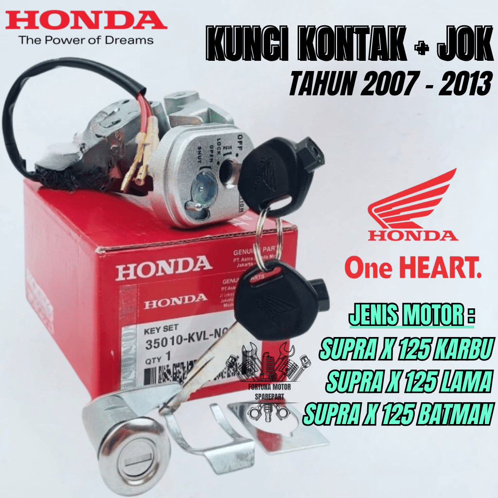 35010-KVL-N00 ORIGINAL KUNCI KONTAK+JOK KVL HONDA SUPRA X 125 LAMA, SUPRA X 125 KARBU, SUPRA X 125 B