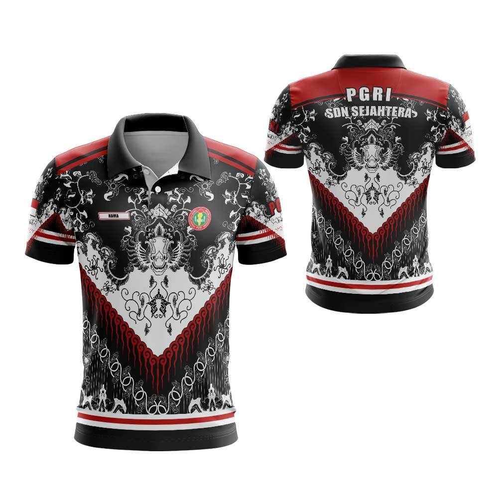 JERSEY BERKERAH BATIK PGRI BAJU GURU PGRI KAOS SERAGAM PGRI BISA PAKE NAMA/SEKOLAH