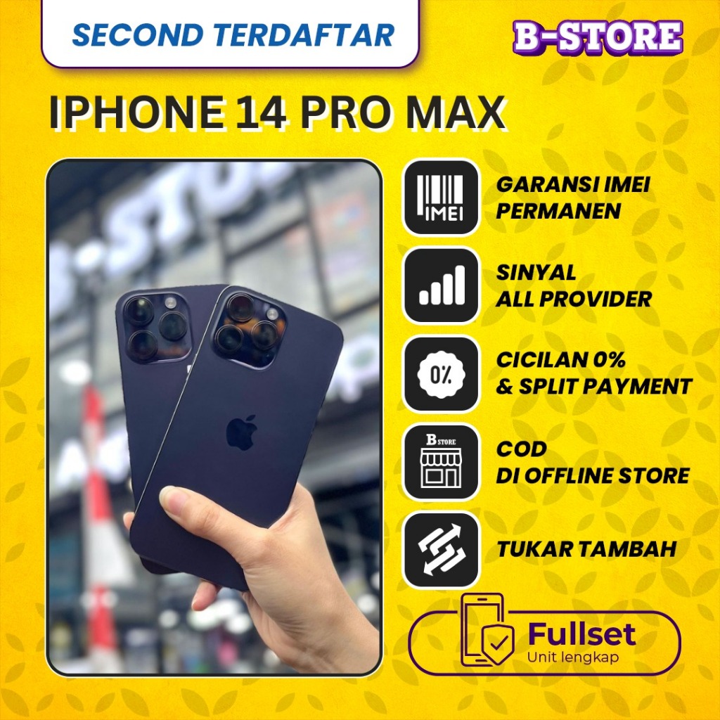 Apple iPhone 14 PRO MAX 256B - Fullset - 256 GB - Second Terdaftar
