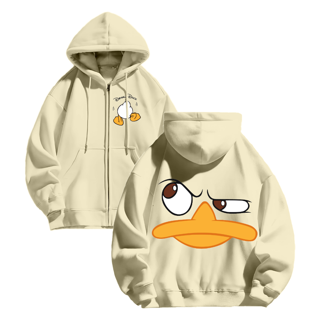 Sweater Hoodie Zipper Donald Duck Unisex M-XXL || Sweater Polos Donald Duck Unisex M-XXL Fleece