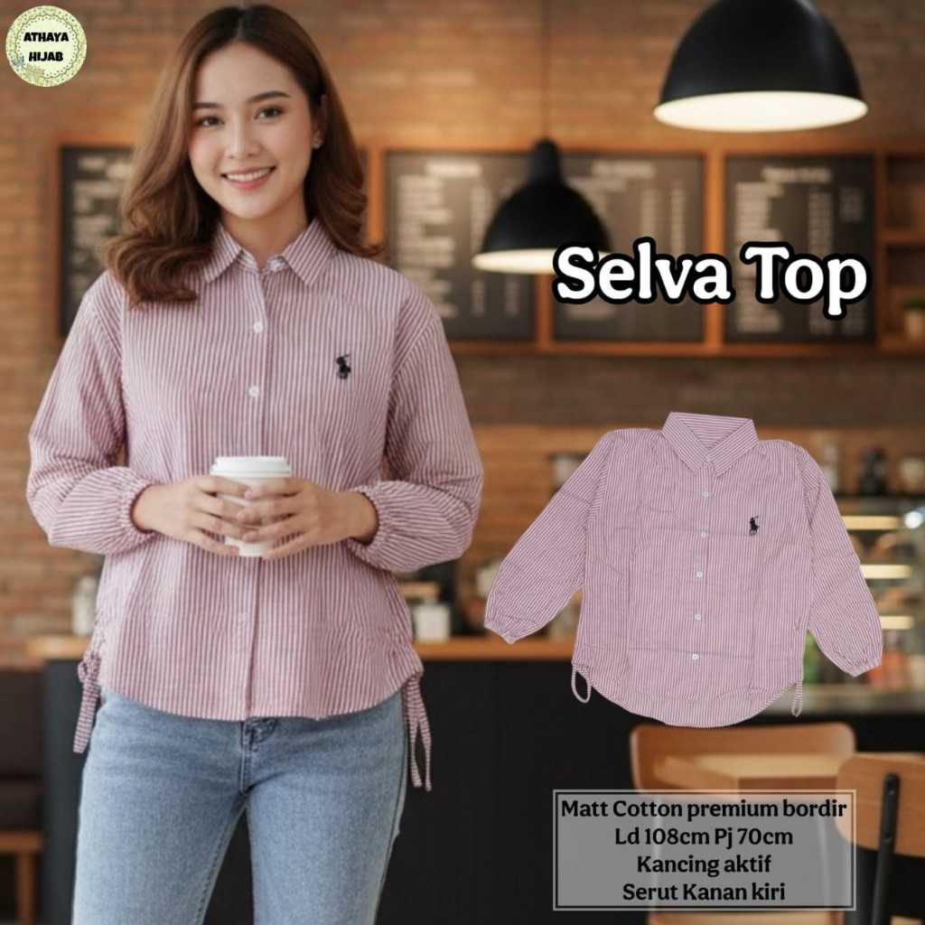 Selva Top Original Athaya Atasan Cotton Premium Bordir Selva Athaya