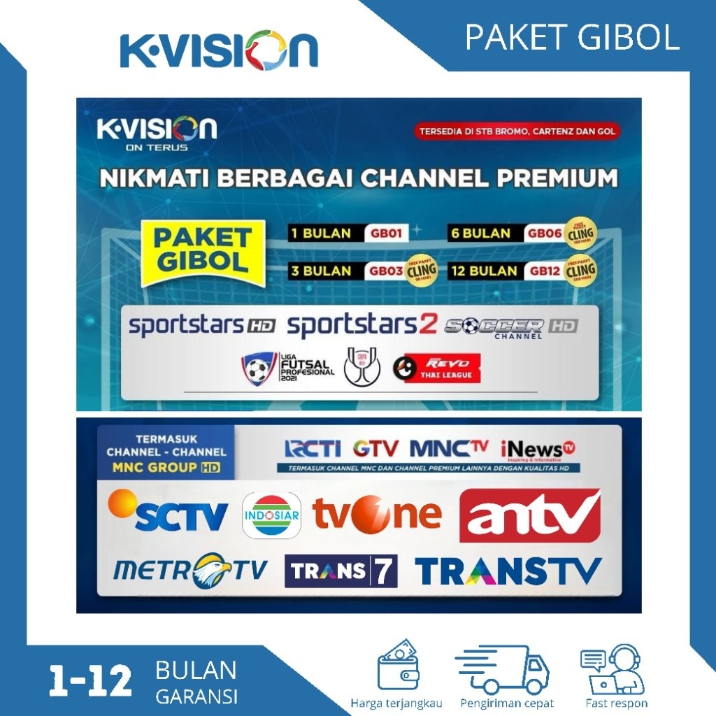 Paket K-VISION Gibol (Gilabola) Proses cepat