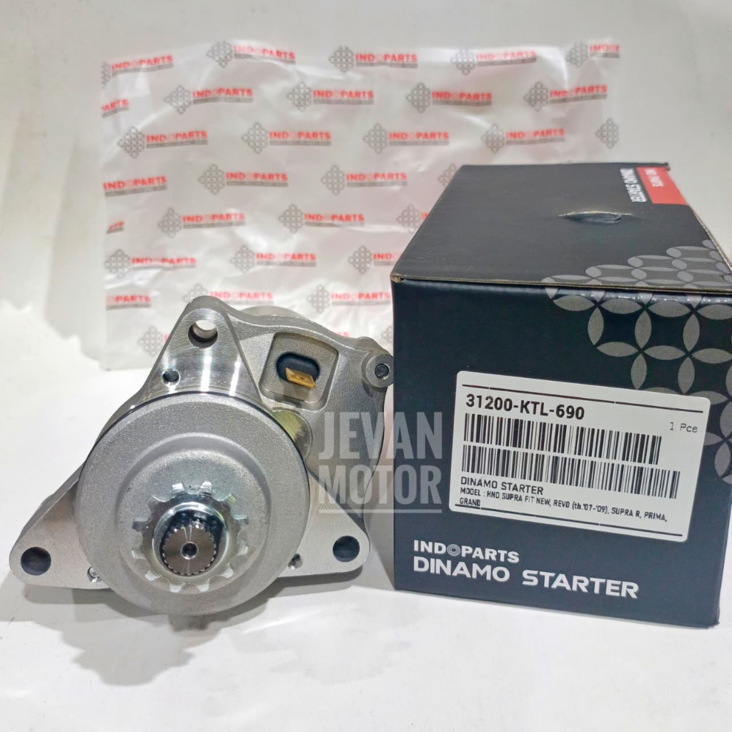 Indoparts Dinamo Stater Supra Fit New / Dinamo Starter Supra, Grand / 31200-KTL-690 Starter Motor As
