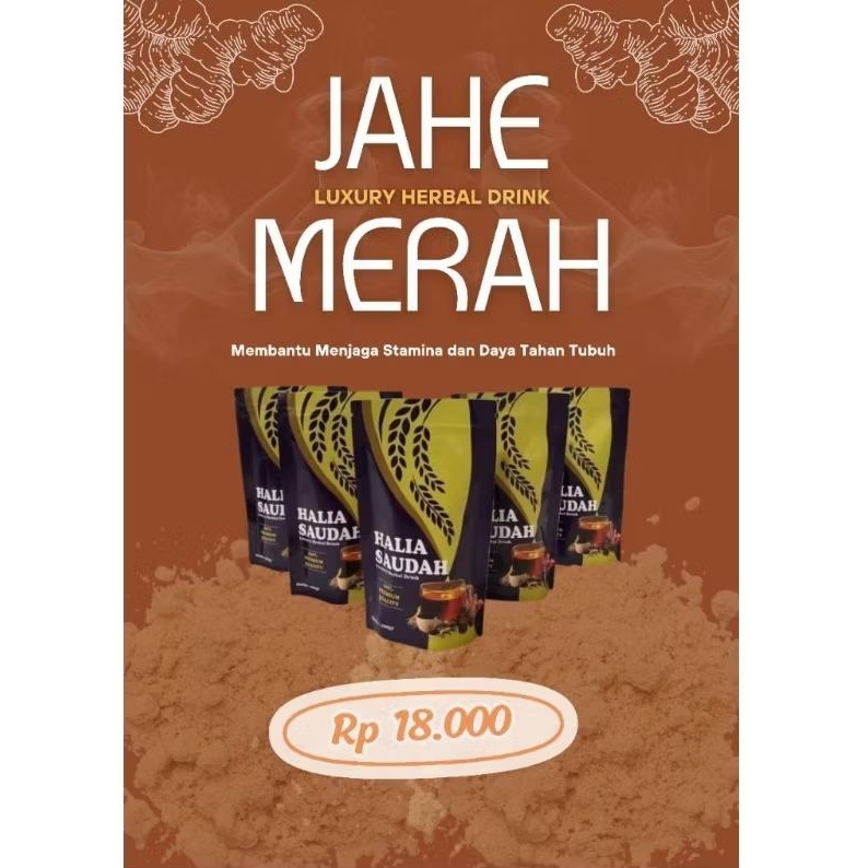 200gr Jahe Merah Halia Saudah/Minuman Herbal Jahe Merah