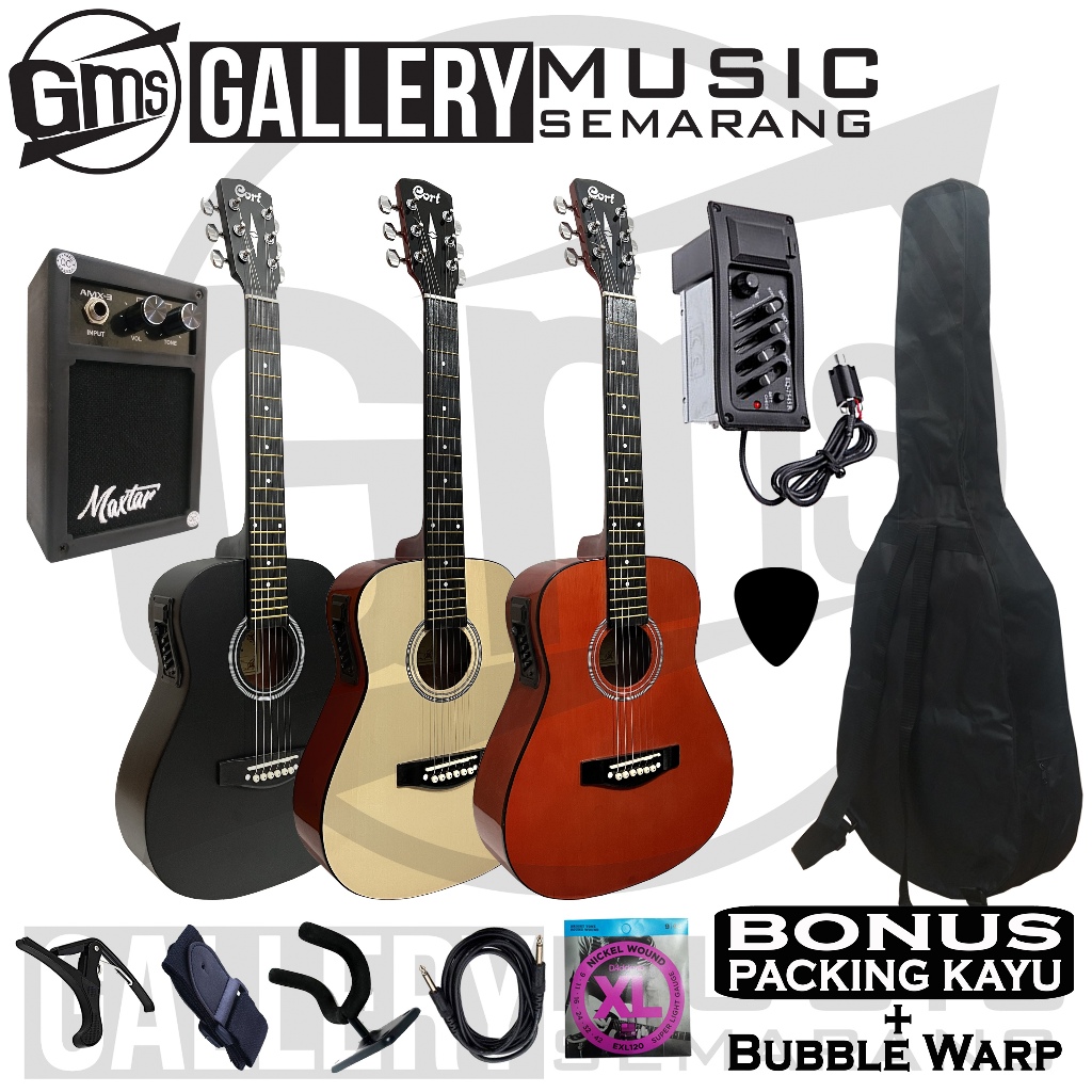 KHUSUS INSTANT Gitar Akustik Elektrik ¾ Cort ¾ Custom Tanam Besi