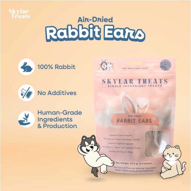 SKYLAR TREATS Rabbit Ears - Snack Anjing Kucing Premium - Telinga Kelinci
