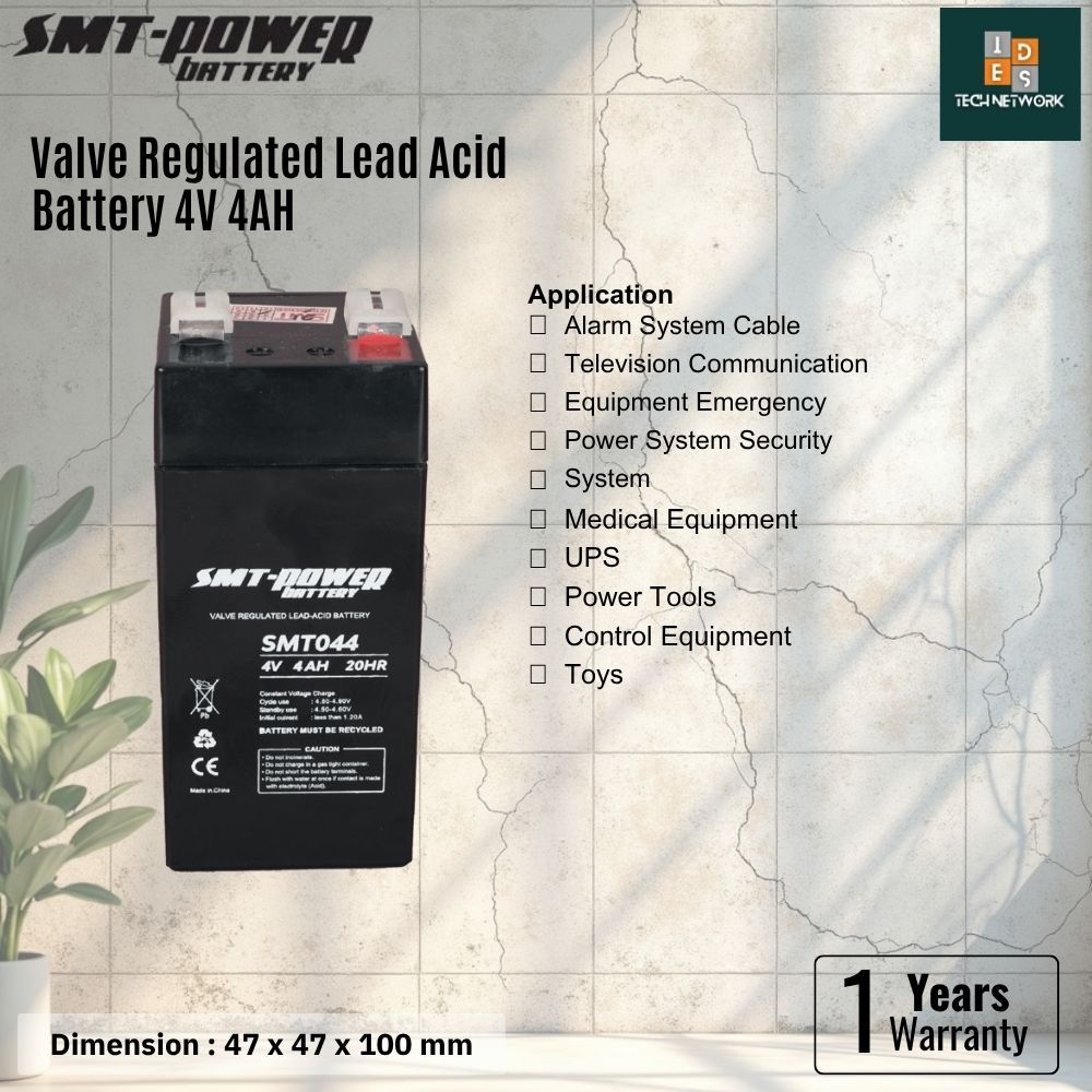 SMT Power Baterai VRLA SMT044 4V 4AH