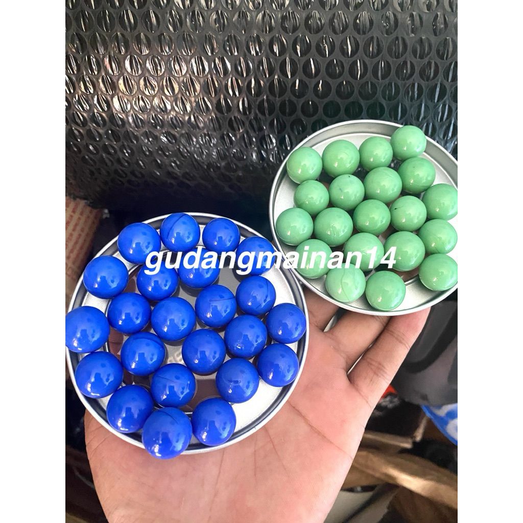 Kelereng/Gundu Marmer Biru Hijau 20Pc