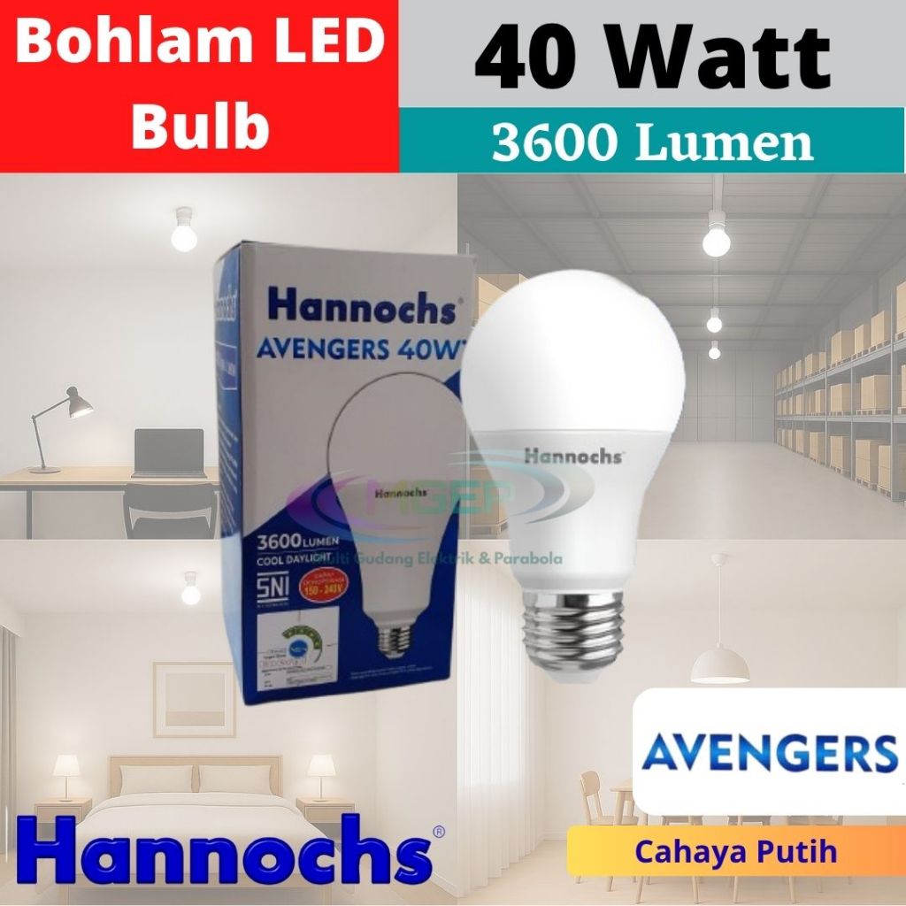 Hannochs Avenger Bohlam LED 40 Watt Terang Bergaransi Lampu LED Bulb